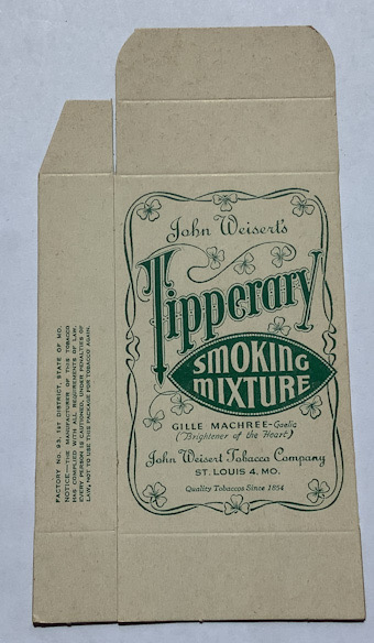 Early 1900s art nouveau Tipperary Smoking Tobacco packet
